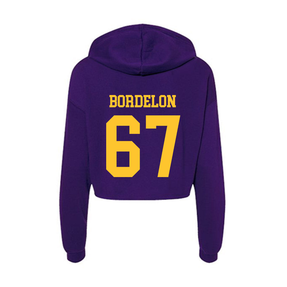 LSU - NCAA Football : Bo Bordelon - Women's Crop Fleece Hoodie-1