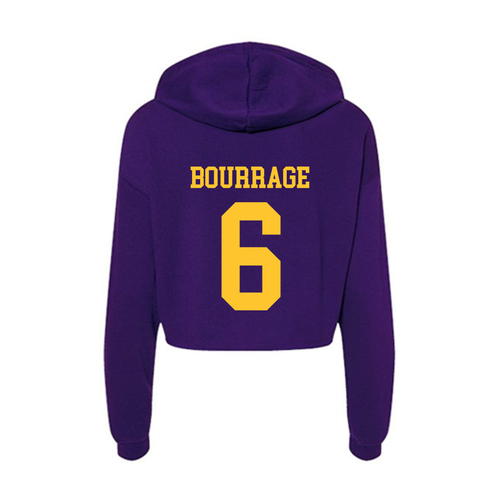 LSU - NCAA Women's Basketball : Divine Bourrage - Women's Crop Fleece Hoodie-1