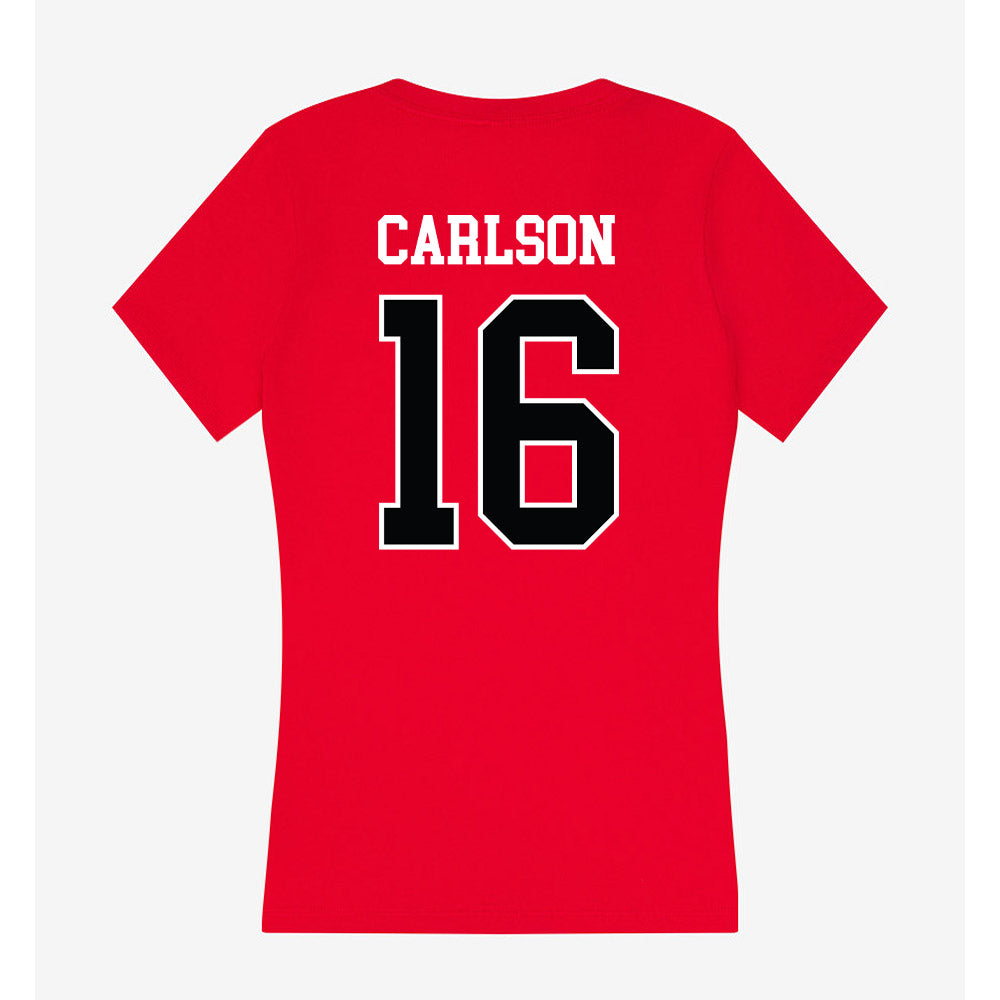 Rutgers - NCAA Men's Soccer : Dylan Carlson - Women's V-Neck T-Shirt-1
