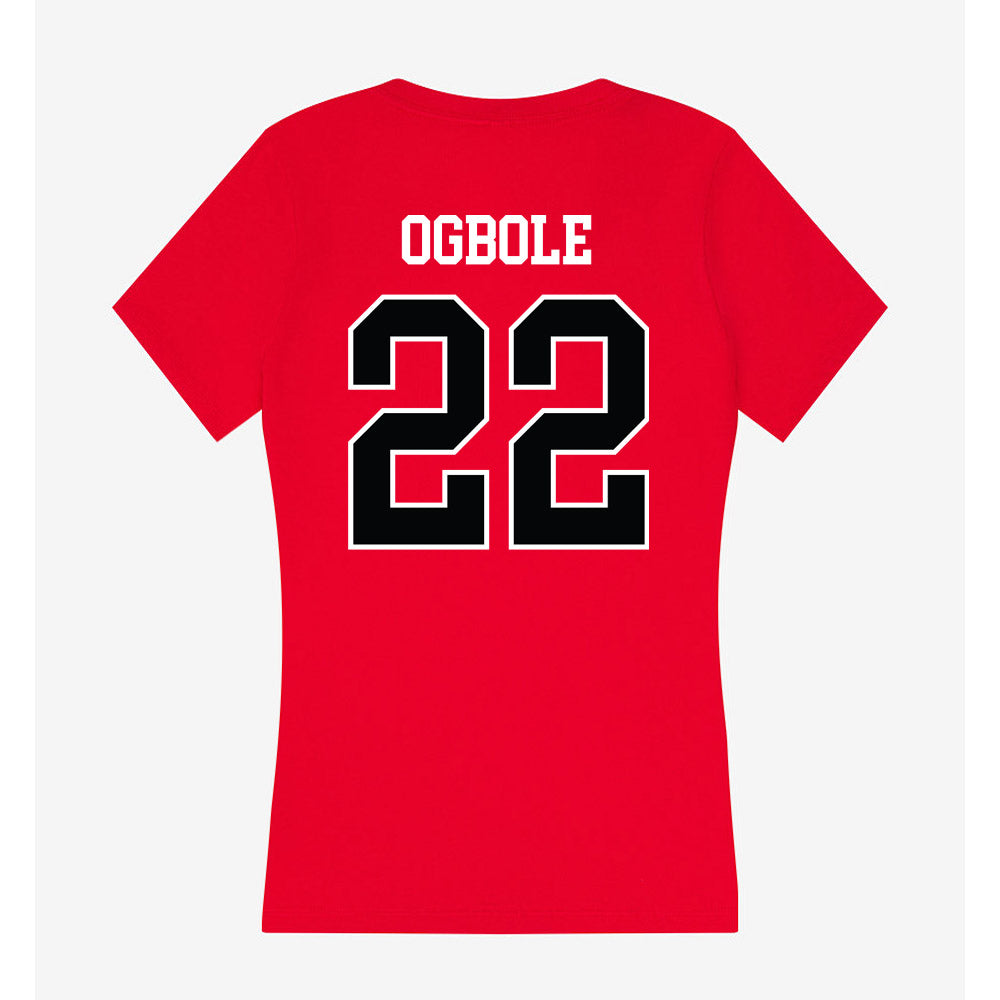 Rutgers - NCAA Men's Basketball : Emmanuel Ogbole - Women's V-Neck T-Shirt-1