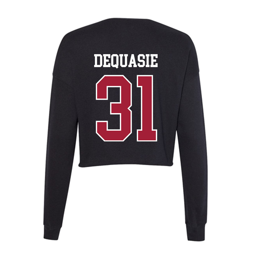 Oklahoma - NCAA Football : Reed DeQuasie - Women's Cropped Crew Fleece-1