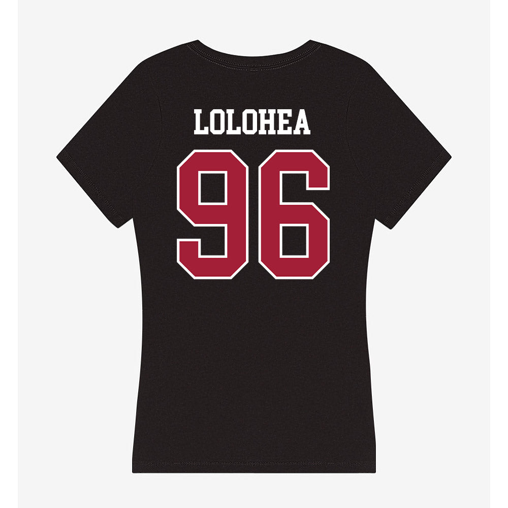 Oklahoma - NCAA Football : Siolaa Lolohea - Women's V-Neck T-Shirt-1