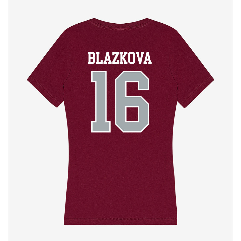 WSU - NCAA Women's Volleyball : Lucie Blazkova - Women's V-Neck T-Shirt-1
