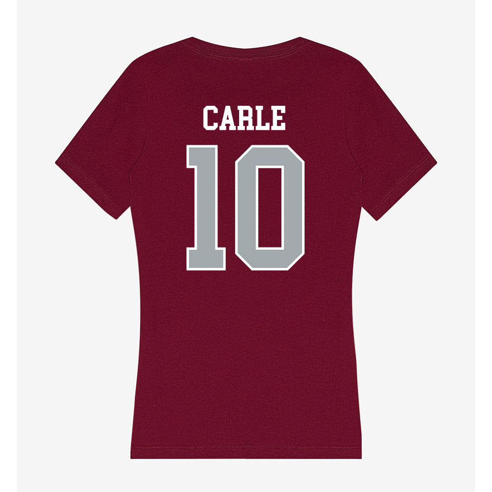 WSU - NCAA Women's Volleyball : Jackie Carle - Women's V-Neck T-Shirt-1
