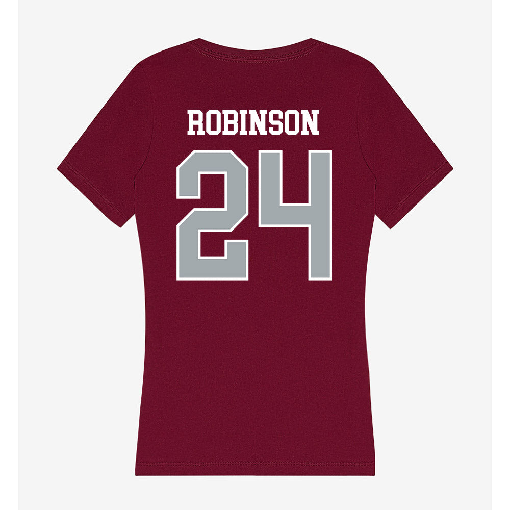 WSU - NCAA Men's Basketball : Dominik Robinson - Women's V-Neck T-Shirt-1