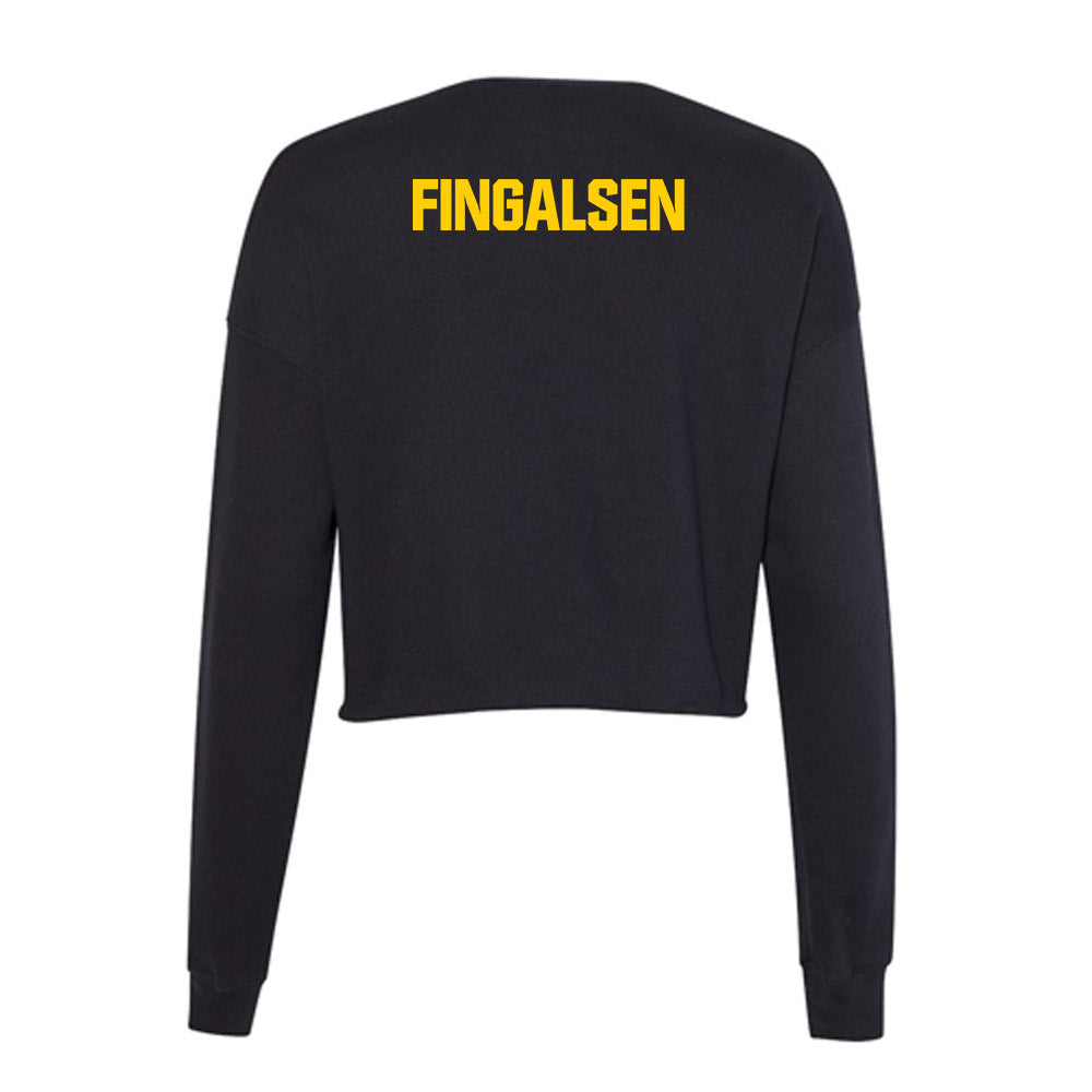 Iowa - NCAA Men's Track & Field : James Fingalsen - Women's Cropped Crew Fleece-1