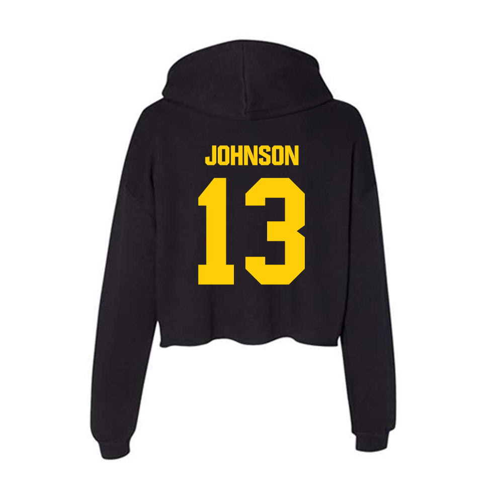 Iowa - NCAA Women's Basketball : Kennise Johnson - Women's Crop Fleece Hoodie-1