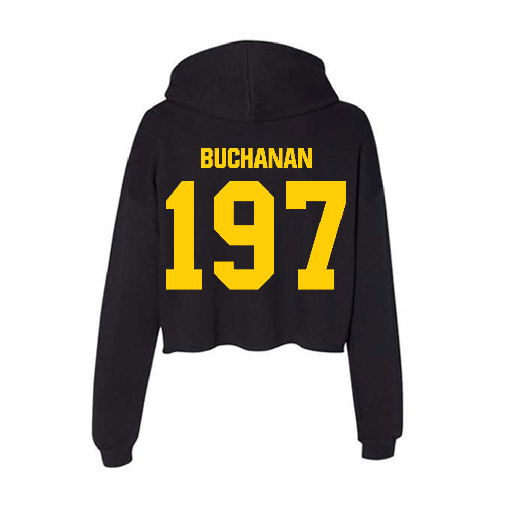 Iowa - NCAA Wrestling : Stephen Buchanan - Women's Crop Fleece Hoodie-1