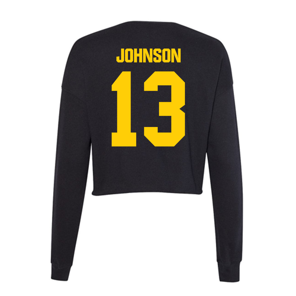 Iowa - NCAA Women's Basketball : Kennise Johnson - Women's Cropped Crew Fleece-1