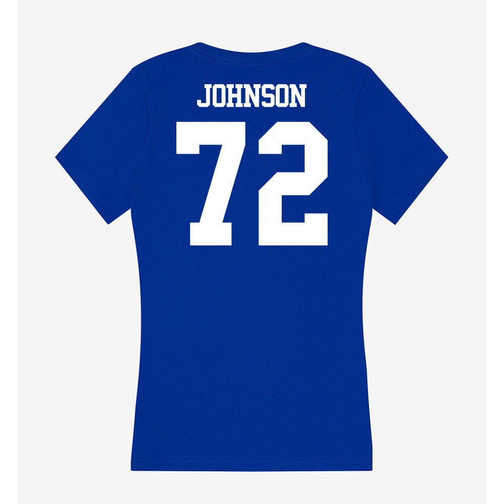 Kentucky - NCAA Football : Hayes Johnson - Women's V-Neck T-Shirt-1