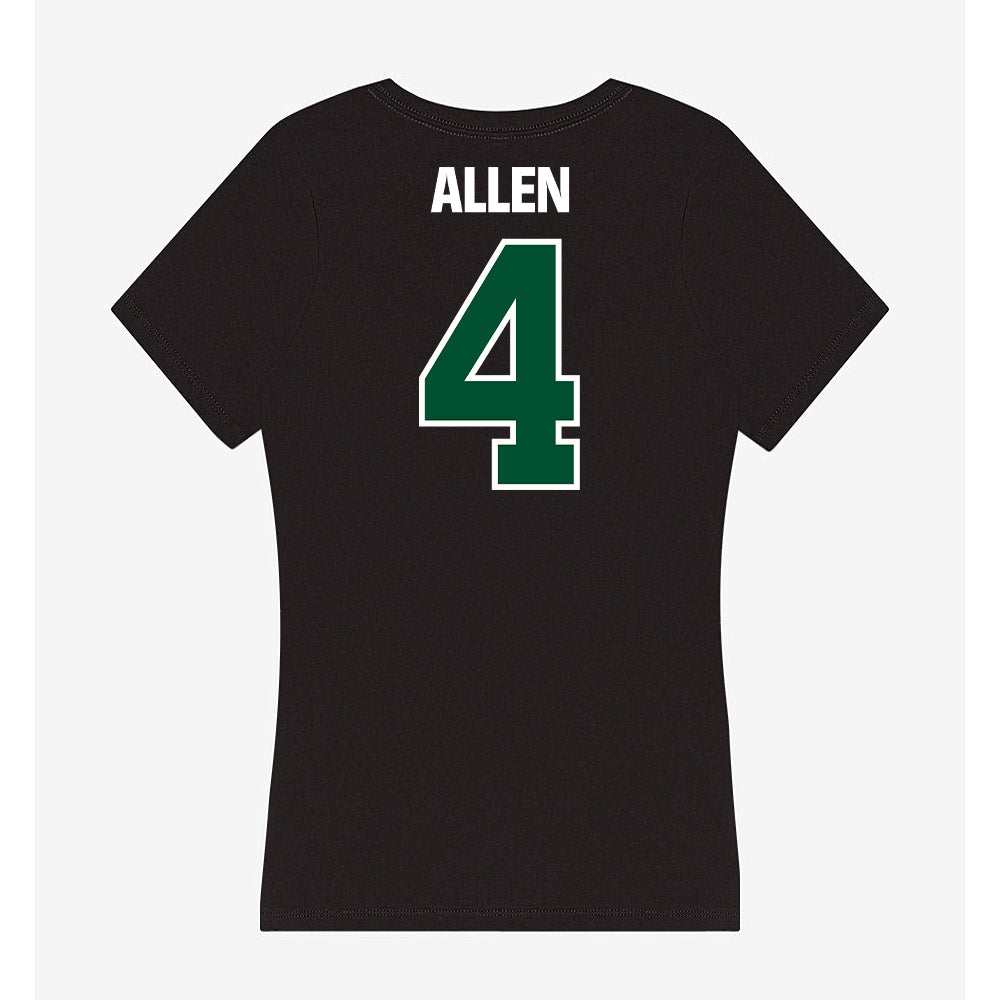 Miami - NCAA Men's Basketball : Marcus Allen - Women's V-Neck T-Shirt-1