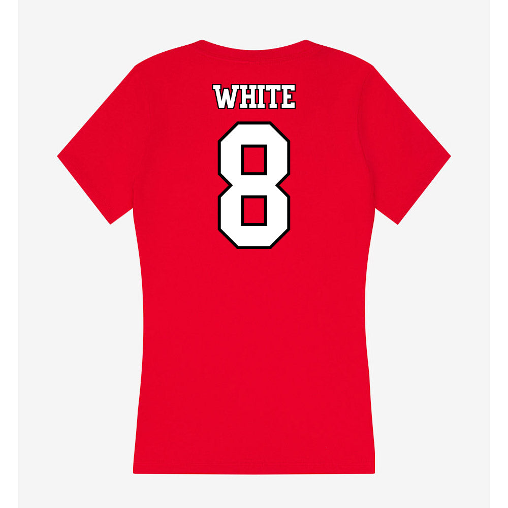 Maryland - NCAA Football : Mekhai White - Women's V-Neck T-Shirt-1