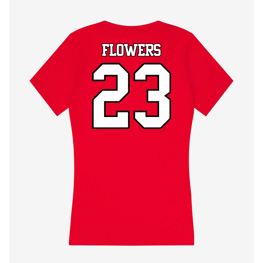 Maryland - NCAA Football : Keyshawn Flowers - Women's V-Neck T-Shirt-1