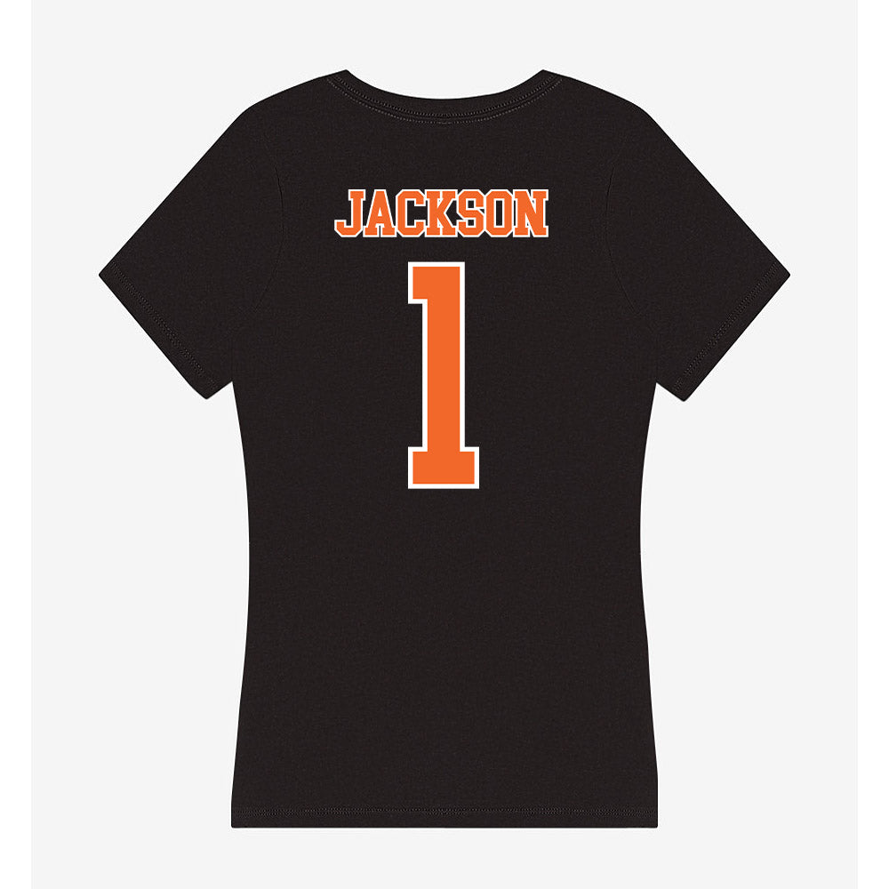 Clemson - NCAA Women's Basketball : Amaia Jackson - Women's V-Neck T-Shirt-1