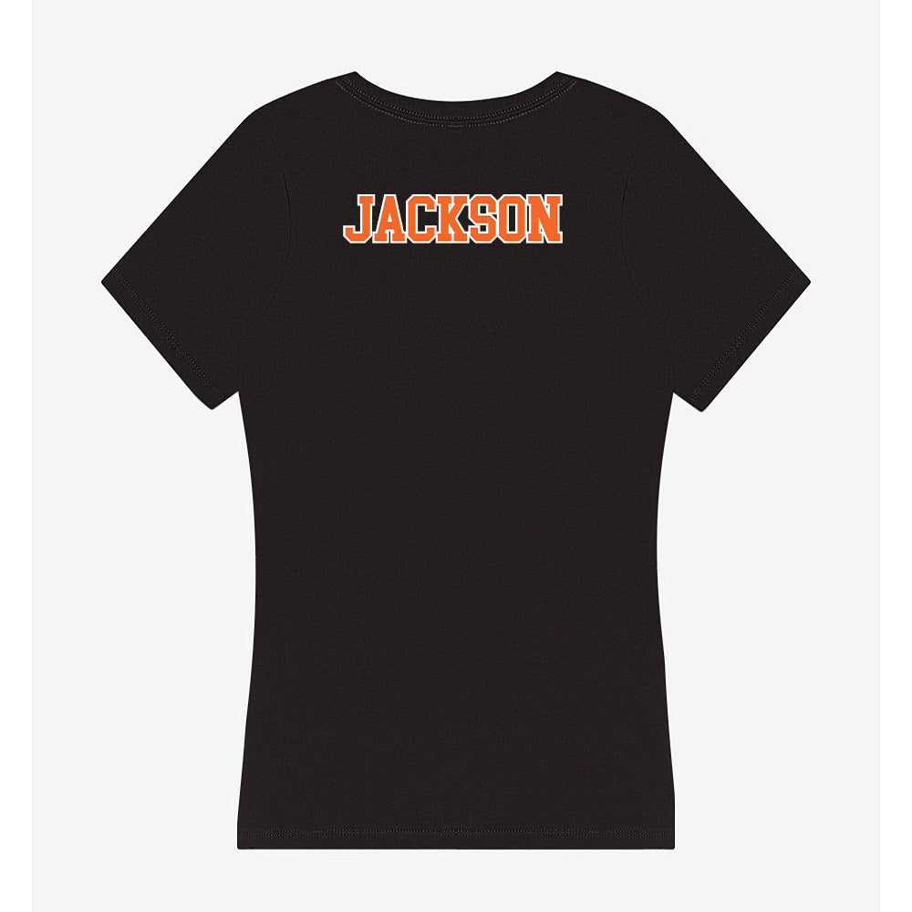 Clemson - NCAA Women's Gymnastics : Eve Jackson - Women's V-Neck T-Shirt-1