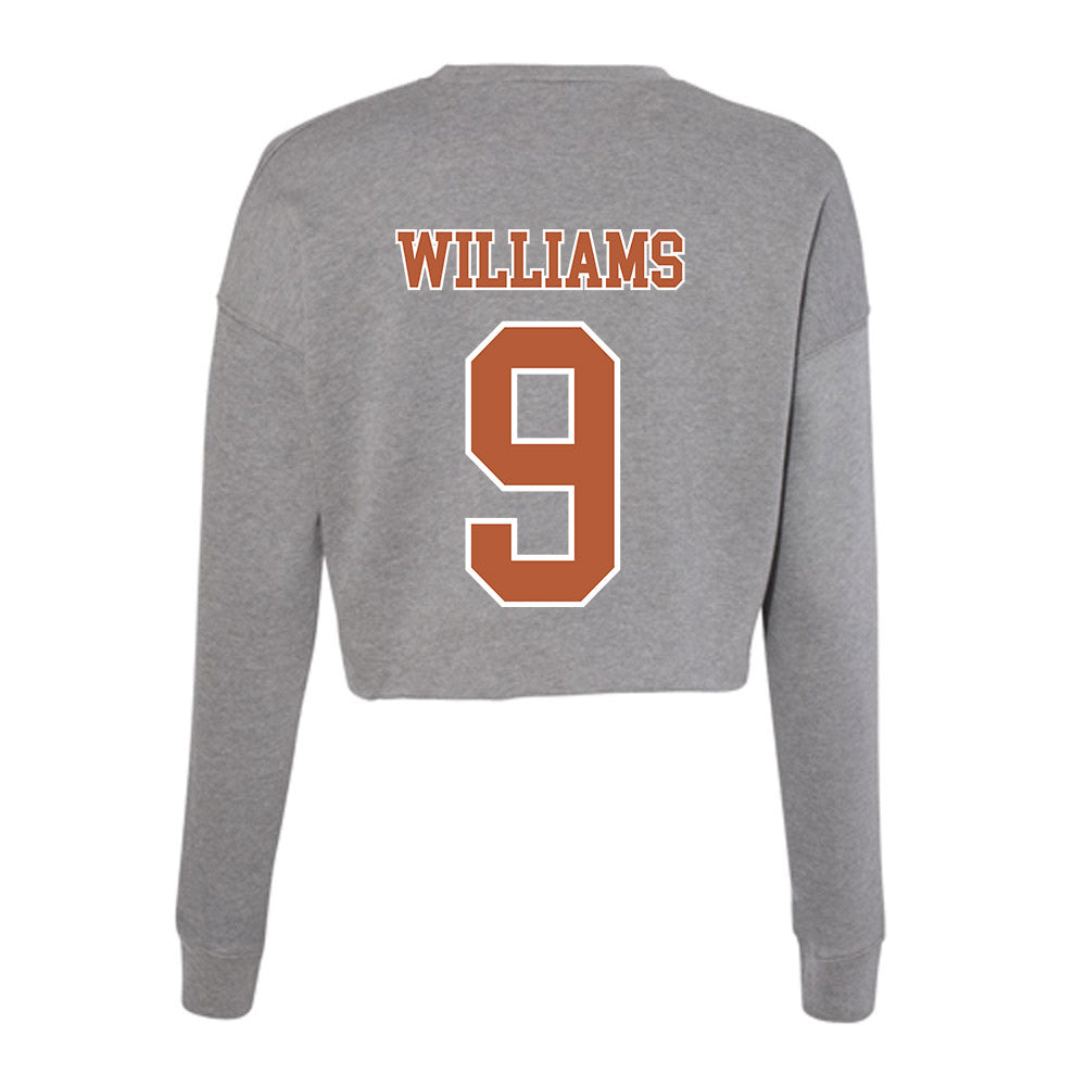 Texas - NCAA Baseball : Jonah Williams - Women's Cropped Crew Fleece-1