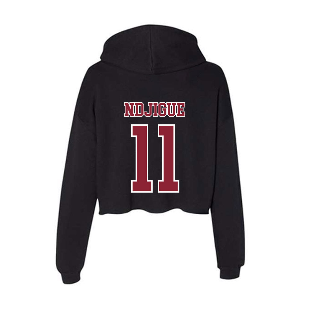 UMass - NCAA Men's Basketball : Jayden Ndjigue - Women's Crop Fleece Hoodie-1
