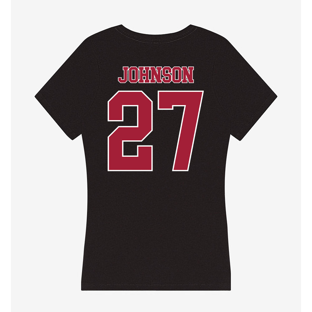 Stanford - NCAA Women's Lacrosse : Ellie Johnson - Women's V-Neck T-Shirt-1