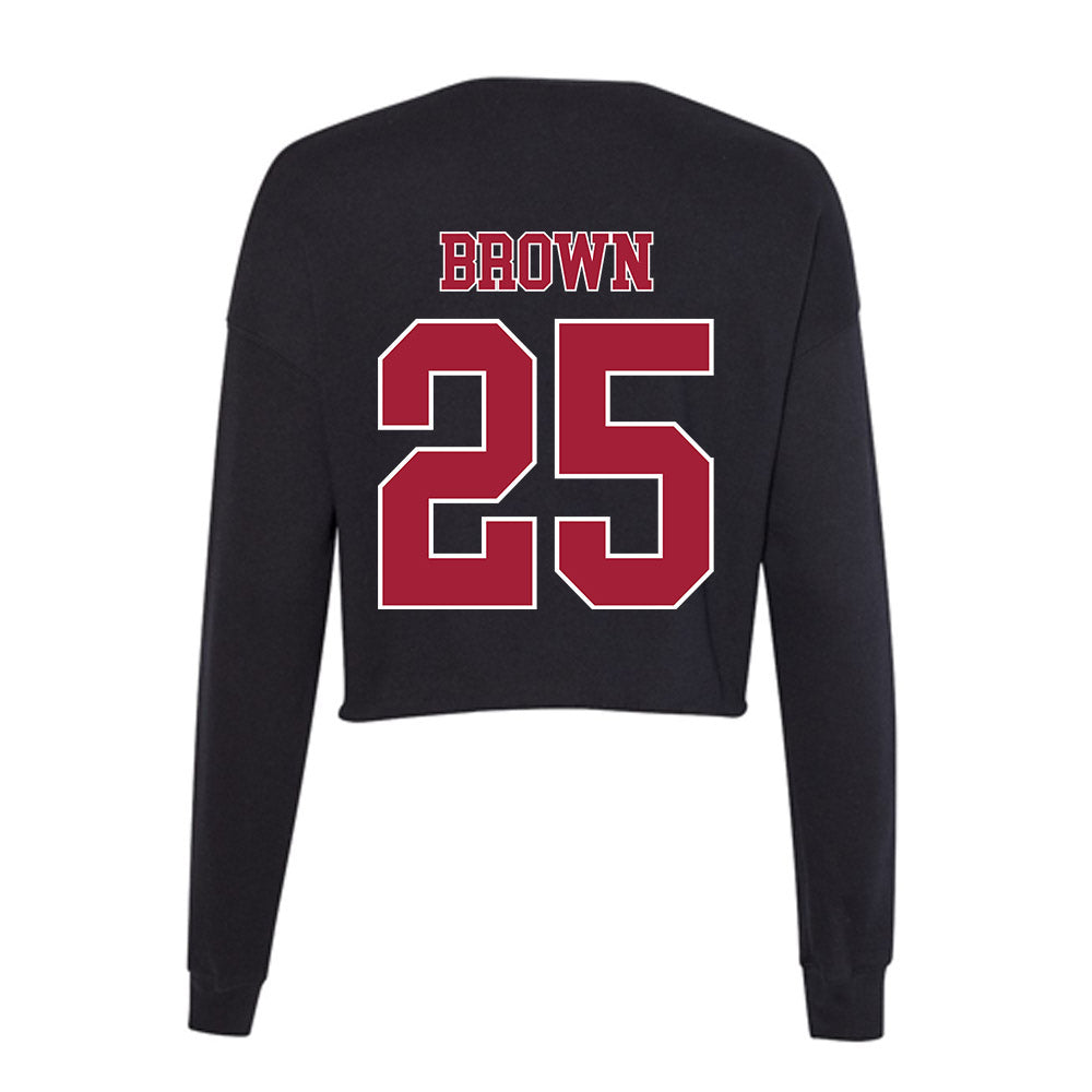 Stanford - NCAA Football : Marcus Brown - Women's Cropped Crew Fleece-1