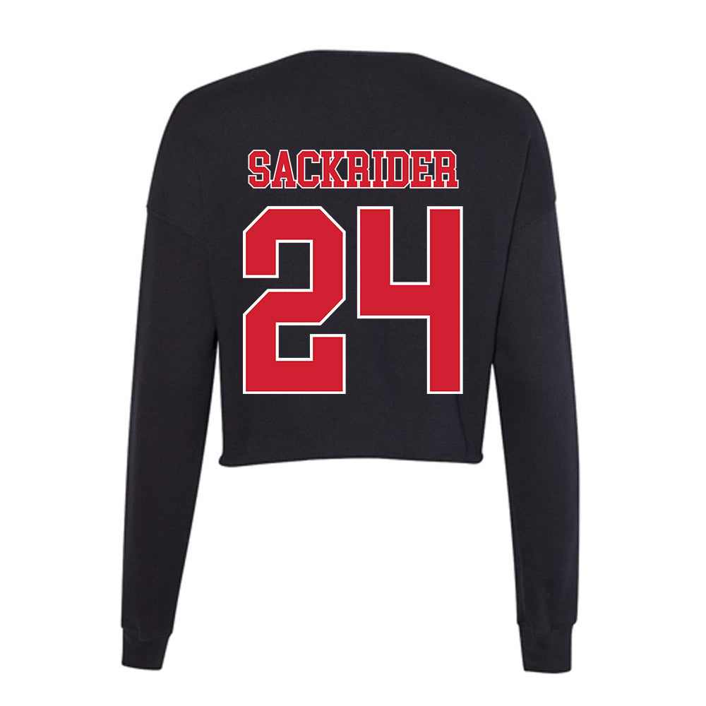 Fairfield - NCAA Women's Basketball : Jalyn Sackrider - Women's Cropped Crew Fleece-1