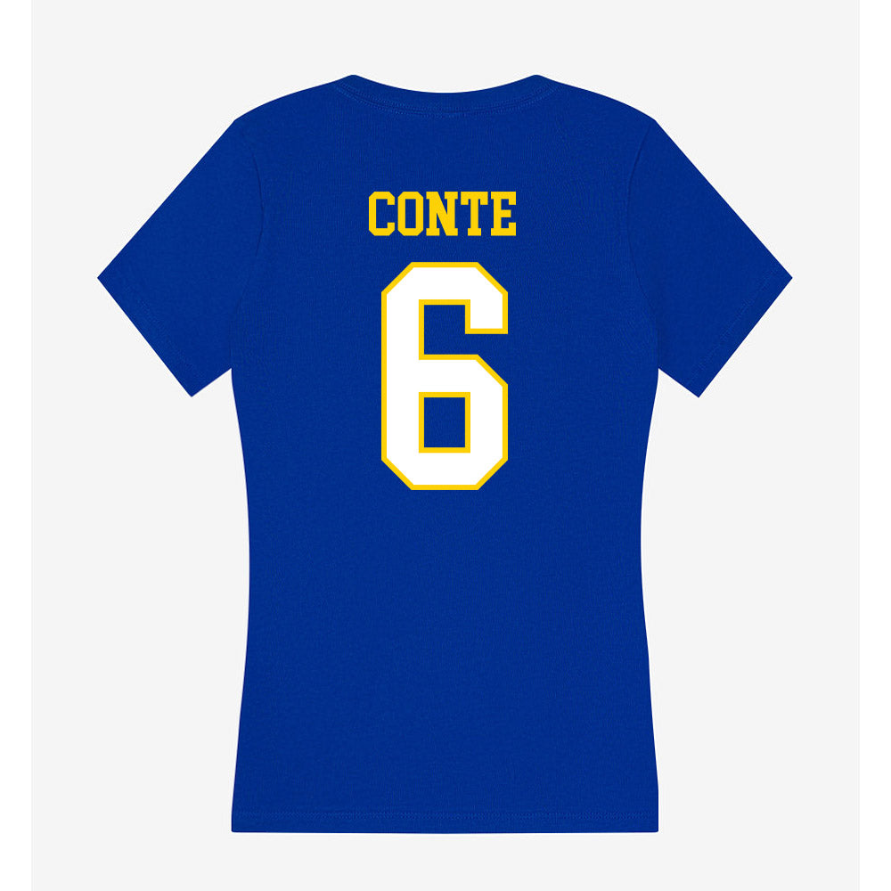 Delaware - NCAA Men's Lacrosse : Scott Conte - Women's V-Neck T-Shirt-1