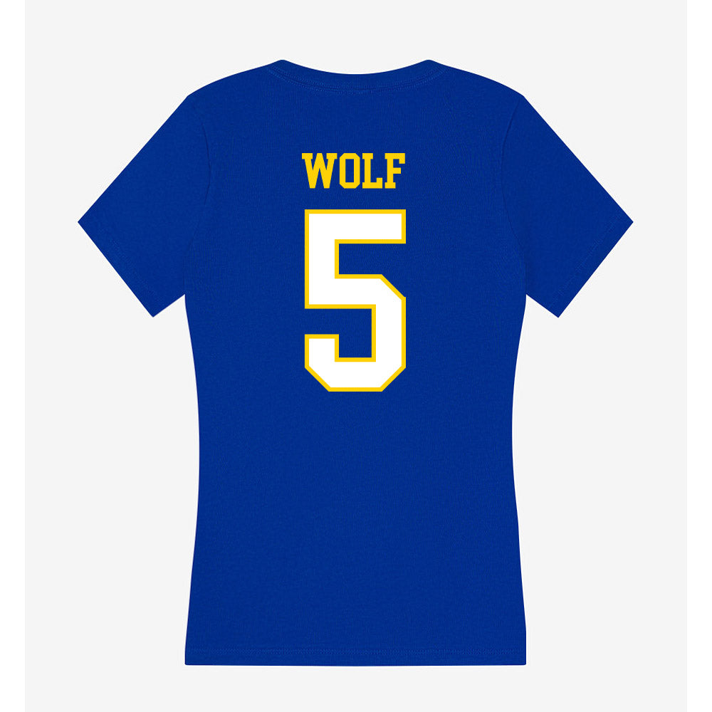 Delaware - NCAA Baseball : Jeremy Wolf - Women's V-Neck T-Shirt-1