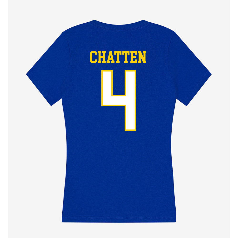 Delaware - NCAA Men's Soccer : Luke Chatten - Women's V-Neck T-Shirt-1