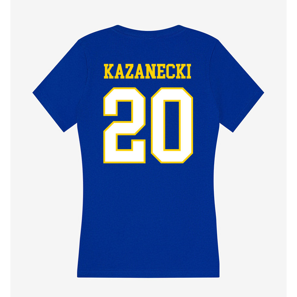 Delaware - NCAA Men's Basketball : Alex Kazanecki - Women's V-Neck T-Shirt-1