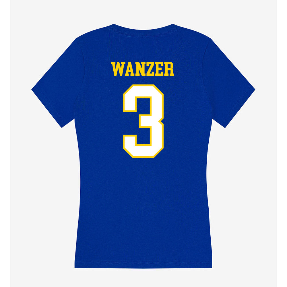 Delaware - NCAA Women's Basketball : Ella Wanzer - Women's V-Neck T-Shirt-1
