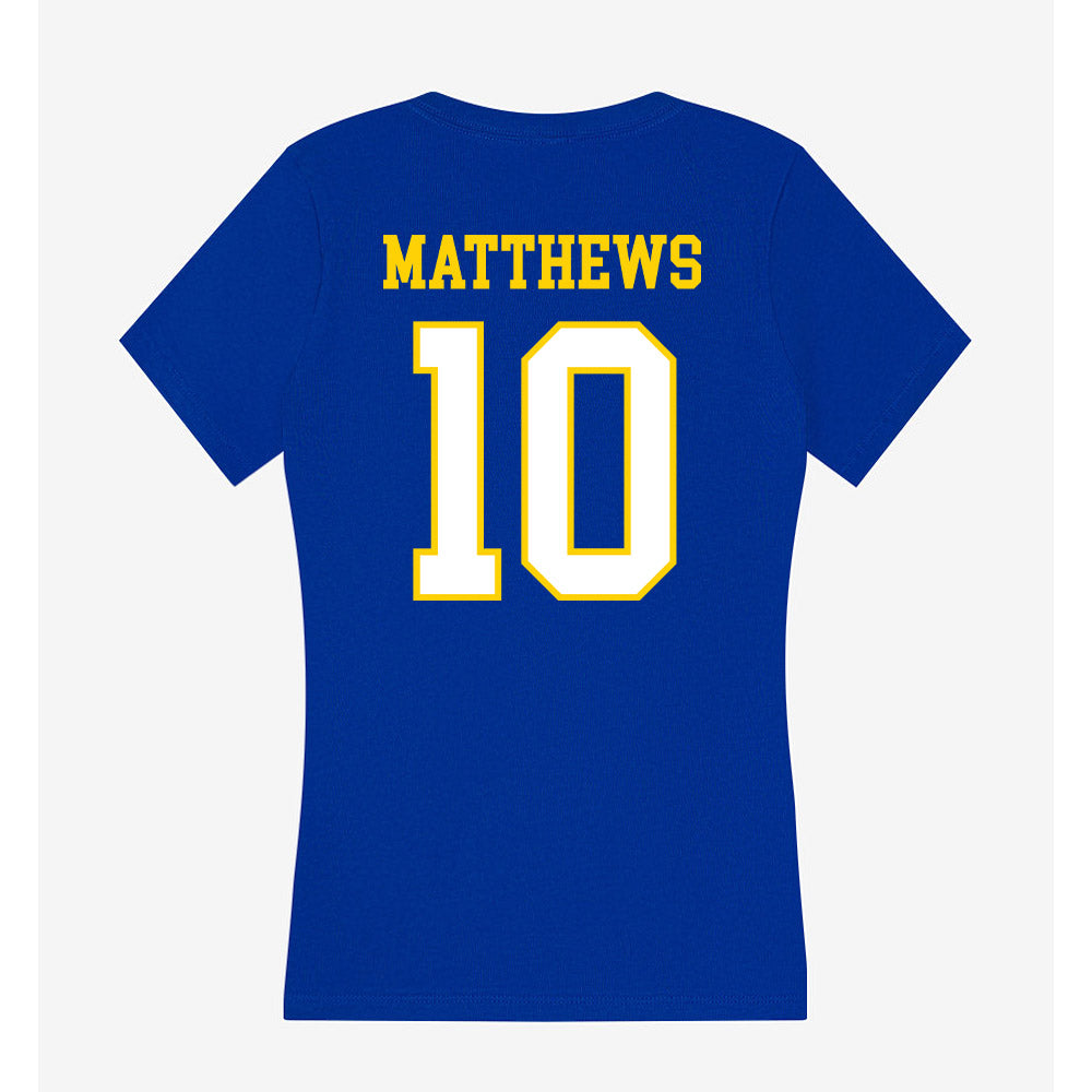 Delaware - NCAA Football : Blake Matthews - Women's V-Neck T-Shirt-1