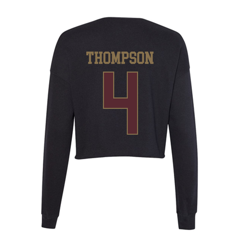 Texas State - NCAA Baseball : Cam Thompson - Women's Cropped Crew Fleece-1