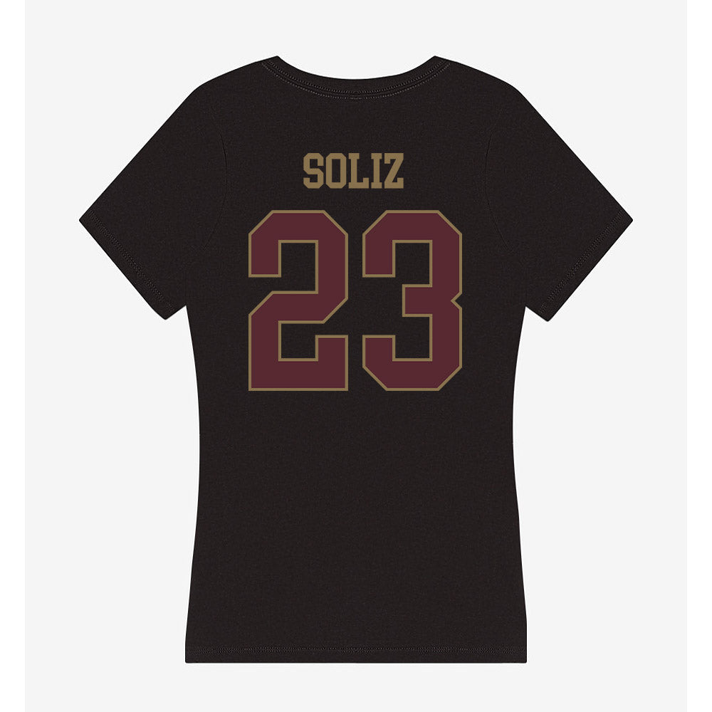 Texas State - NCAA Softball : Analisa Soliz - Women's V-Neck T-Shirt-1