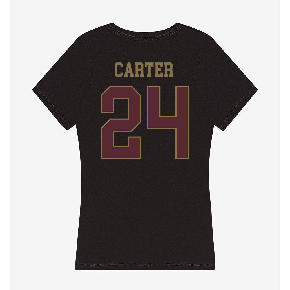 Texas State - NCAA Football : Caleb Carter - Women's V-Neck T-Shirt-1