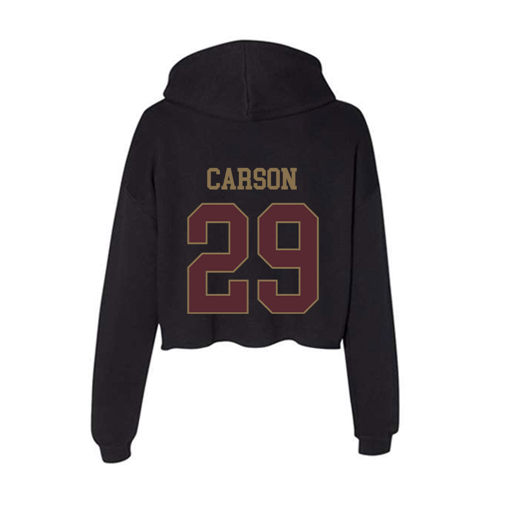 Texas State - NCAA Baseball : Tanner Carson - Women's Crop Fleece Hoodie-1