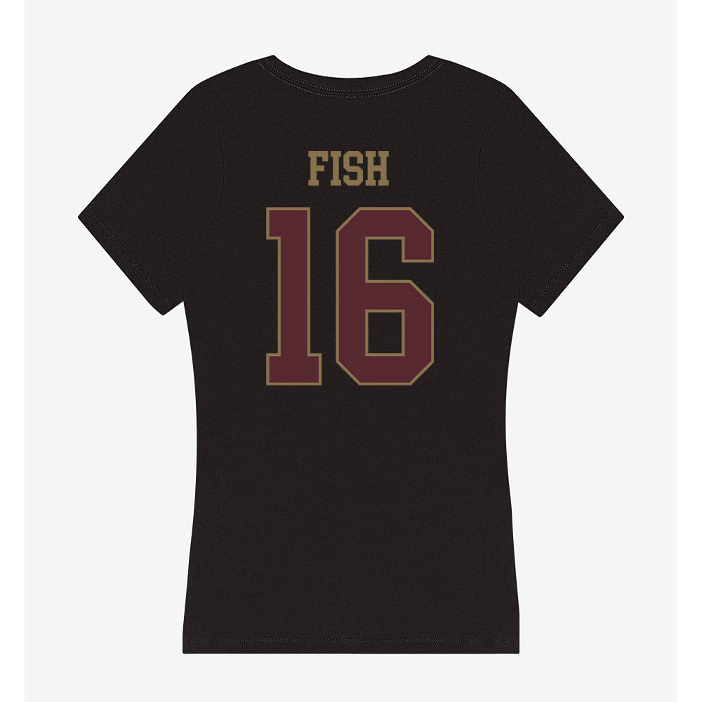 Texas State - NCAA Softball : Emily Fish - Women's V-Neck T-Shirt-1