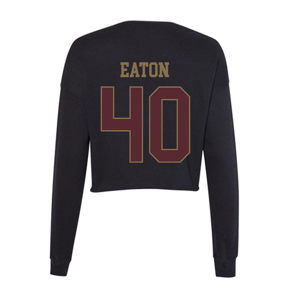 Texas State - NCAA Baseball : Austin Eaton - Women's Cropped Crew Fleece-1