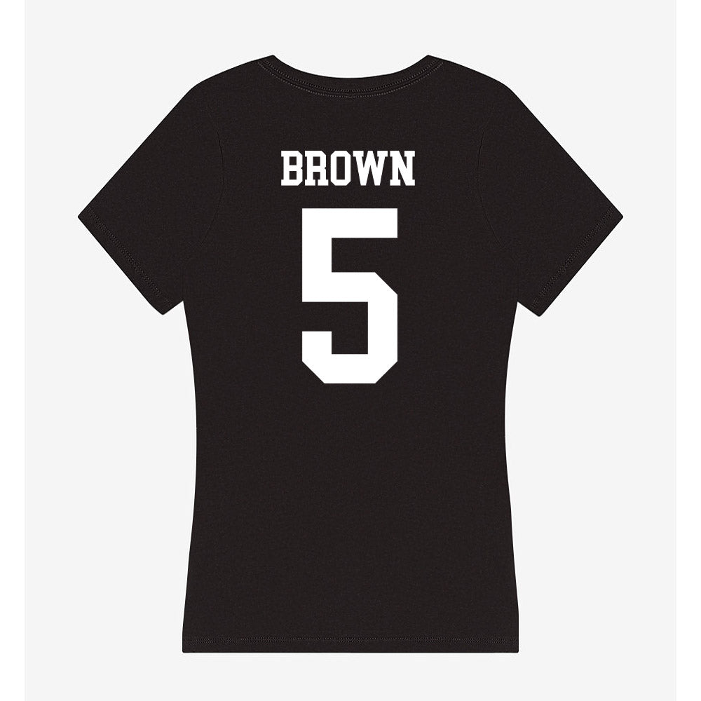OKBU - NCAA Men's Basketball : Ricky Brown - Women's V-Neck T-Shirt-1
