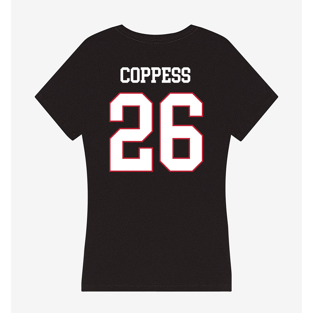 Miami of Ohio - NCAA Football : Eli Coppess - Women's V-Neck T-Shirt-1