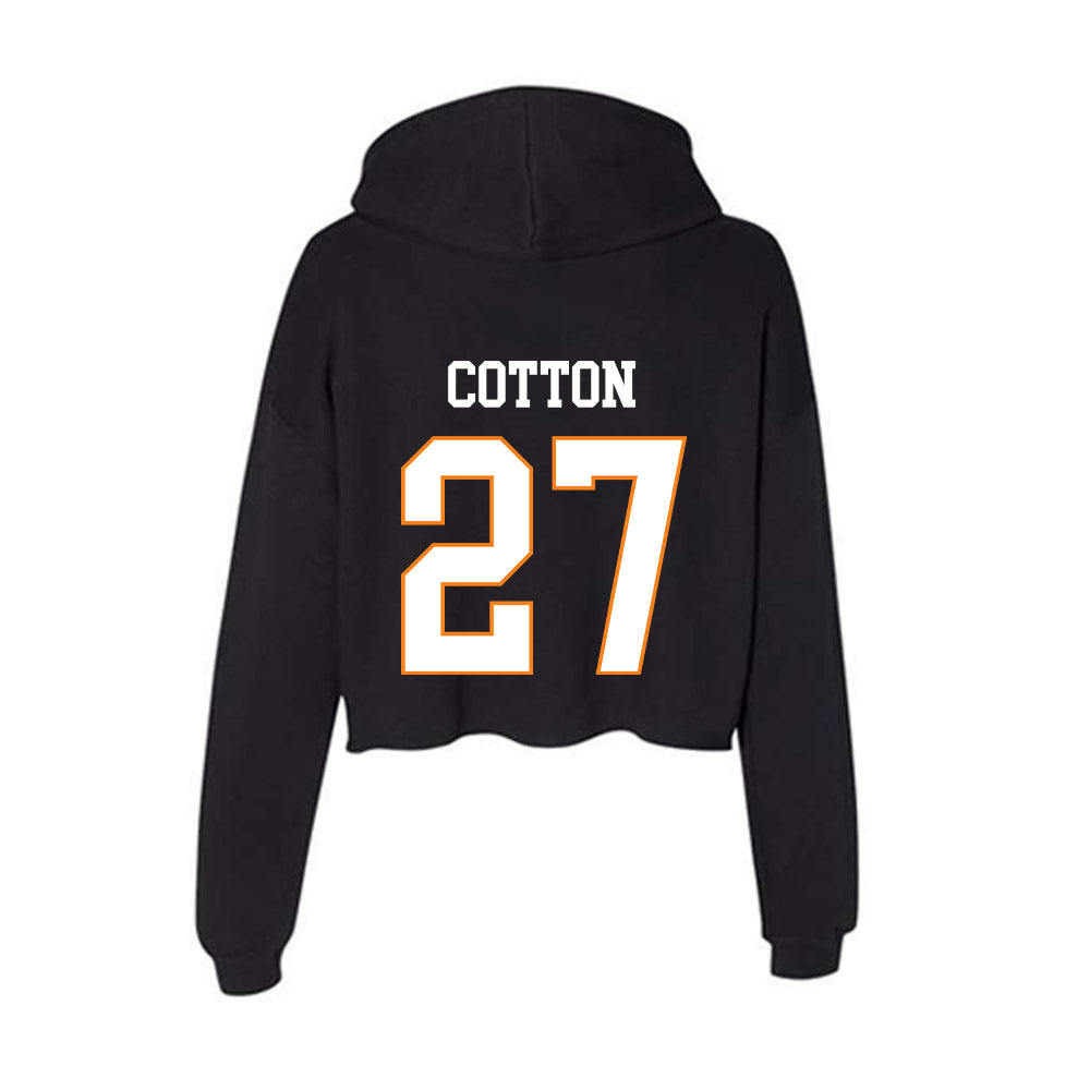UT Martin - NCAA Football : Trey Cotton - Women's Crop Fleece Hoodie-1