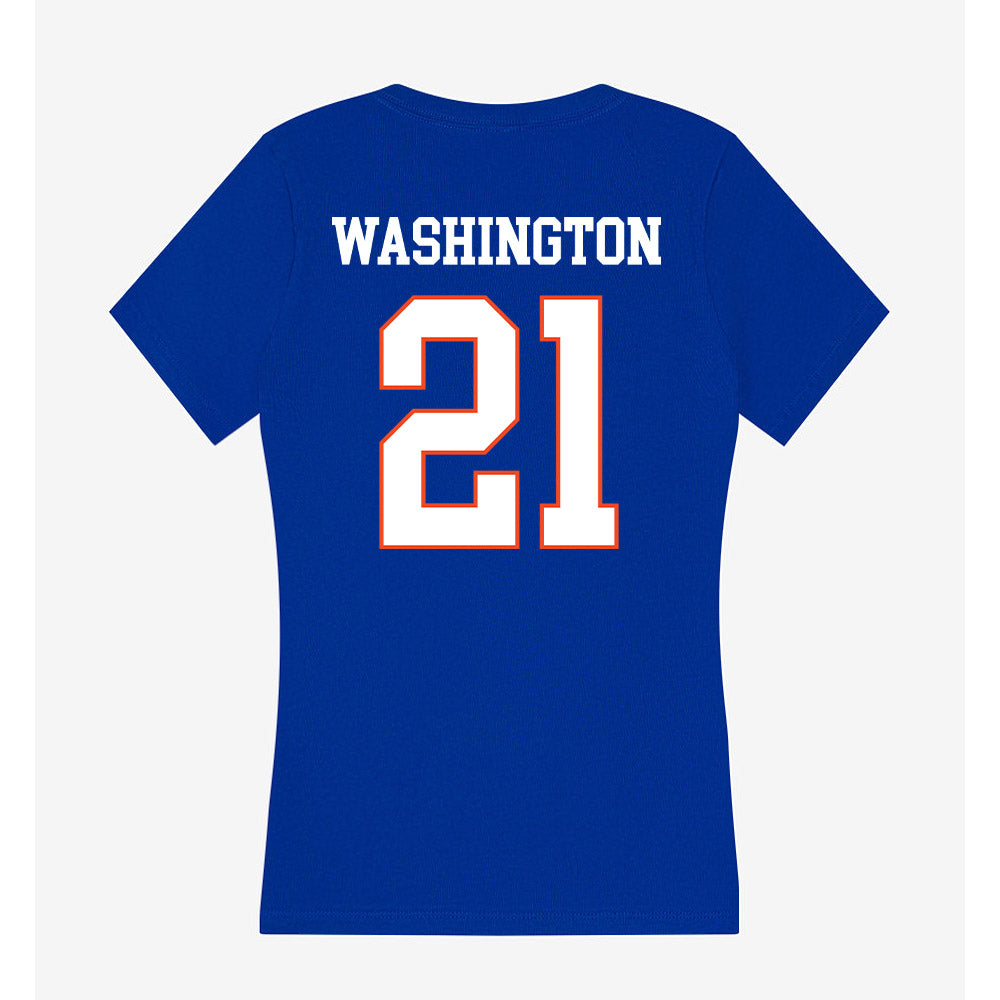 Boise State - NCAA Football : Zion Washington - Women's V-Neck T-Shirt-1