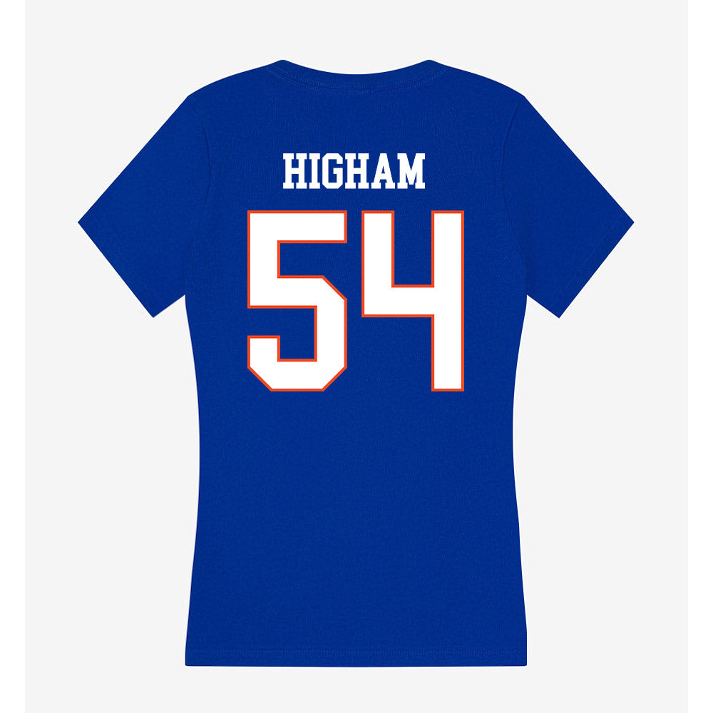 Boise State - NCAA Football : Hunter Higham - Women's V-Neck T-Shirt-1
