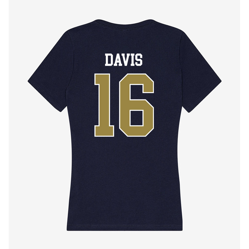 Georgia Southern - NCAA Football : Tyrell Davis - Women's V-Neck T-Shirt-1