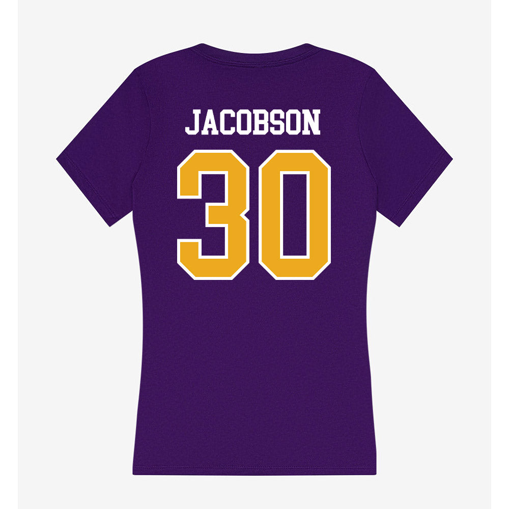 Northern Iowa - NCAA Men's Basketball : Hunter Jacobson - Women's V-Neck T-Shirt-1