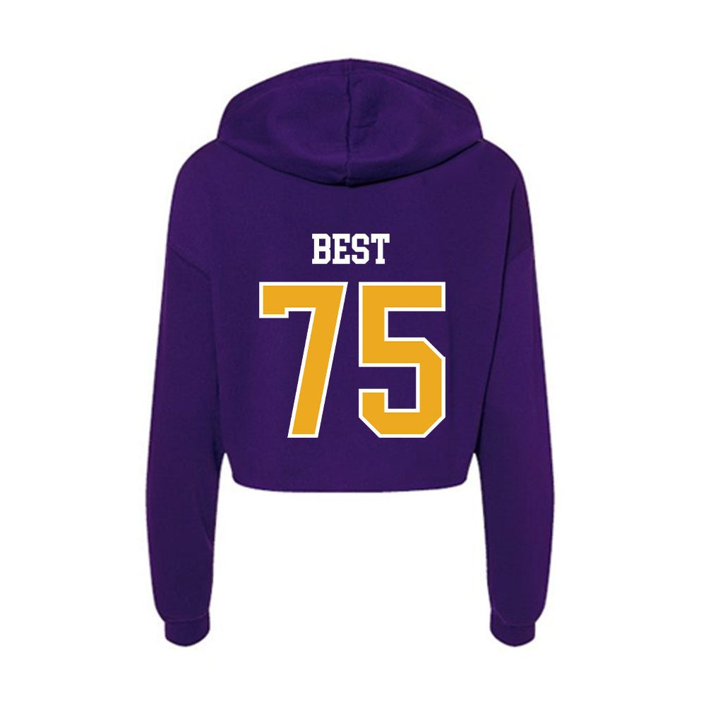 Northern Iowa - NCAA Football : Connor Best - Women's Crop Fleece Hoodie-1