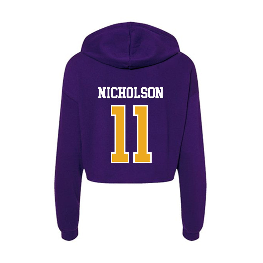 Northern Iowa - NCAA Women's Basketball : Mya Nicholson - Women's Crop Fleece Hoodie-1