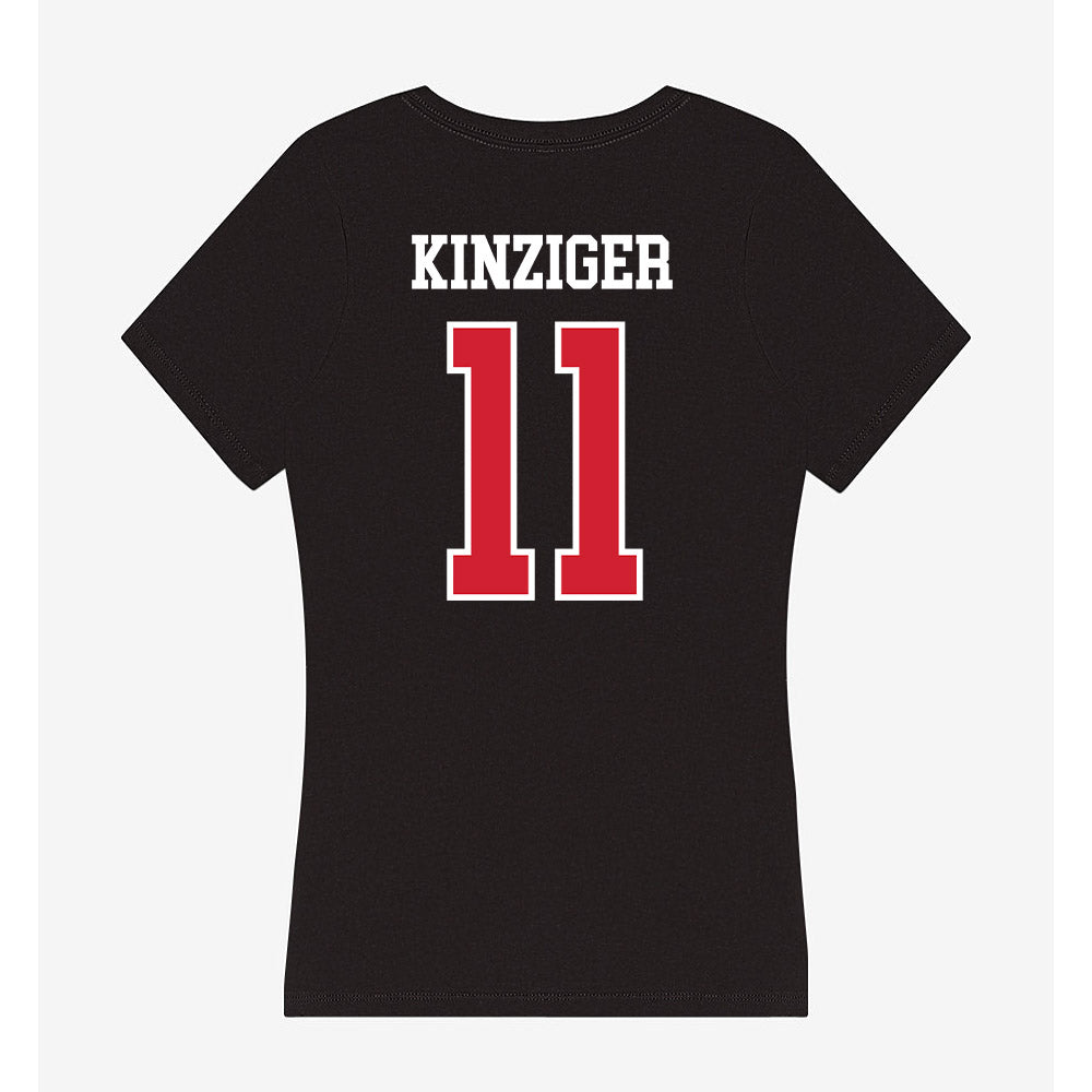 Illinois State - NCAA Men's Basketball : Johnny Kinziger - Women's V-Neck T-Shirt-1