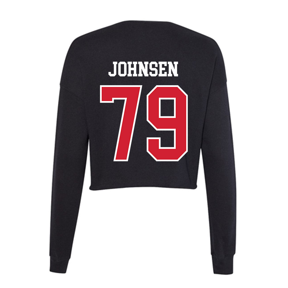 Illinois State - NCAA Football : Luke Johnsen - Women's Cropped Crew Fleece-1