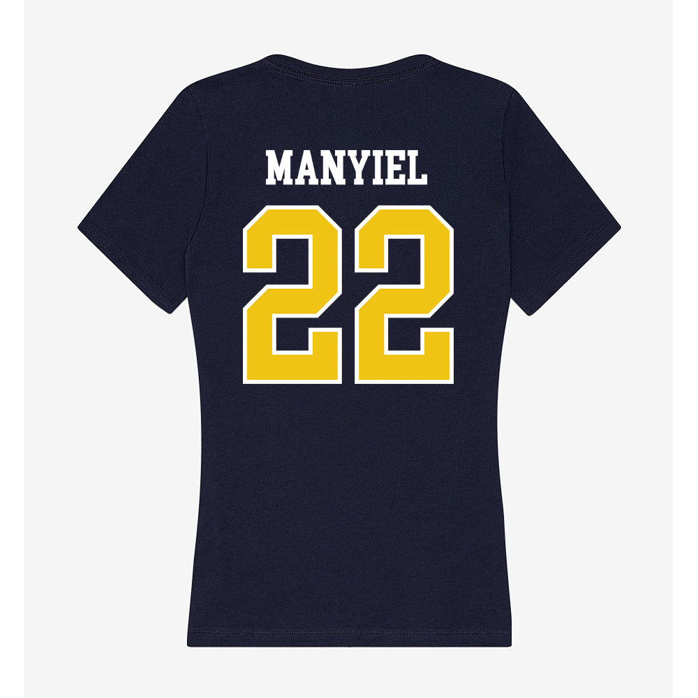 La Salle - NCAA Women's Basketball : Yar Manyiel - Women's V-Neck T-Shirt-1