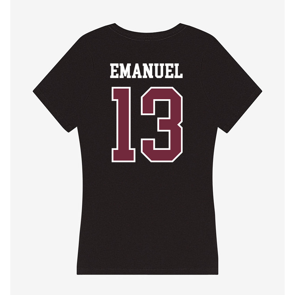 FDU - NCAA Men's Basketball : Jo'el Emanuel - Women's V-Neck T-Shirt-1