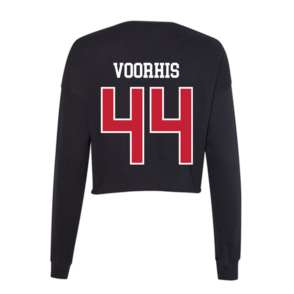 Ball State - NCAA Football : Nathan Voorhis - Women's Cropped Crew Fleece-1